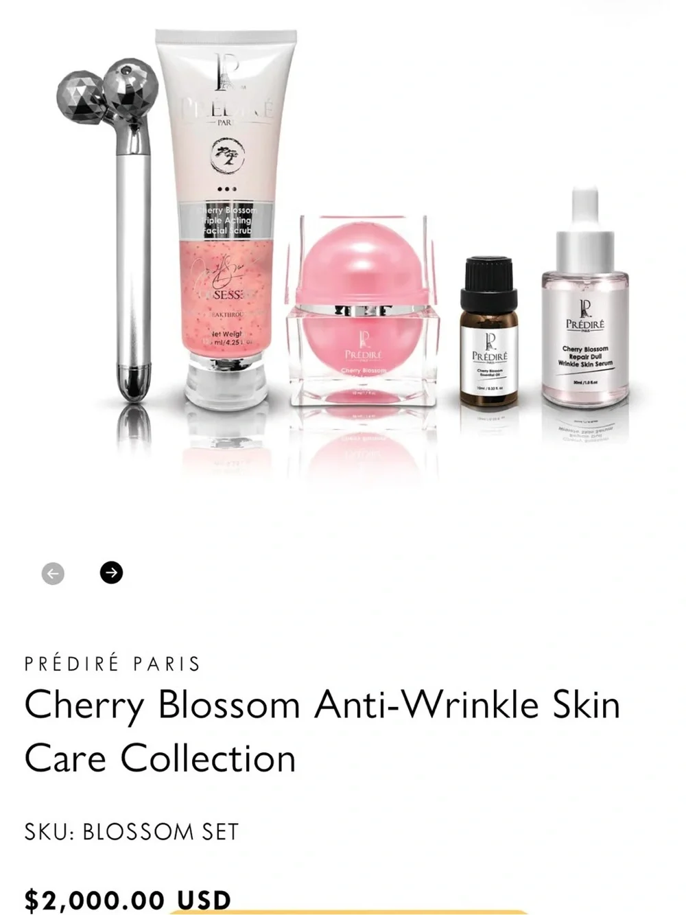 PRÉDIRÉ PARIS Cherry Blossom Anti-Wrinkle Skin Care Set - 5 Piece